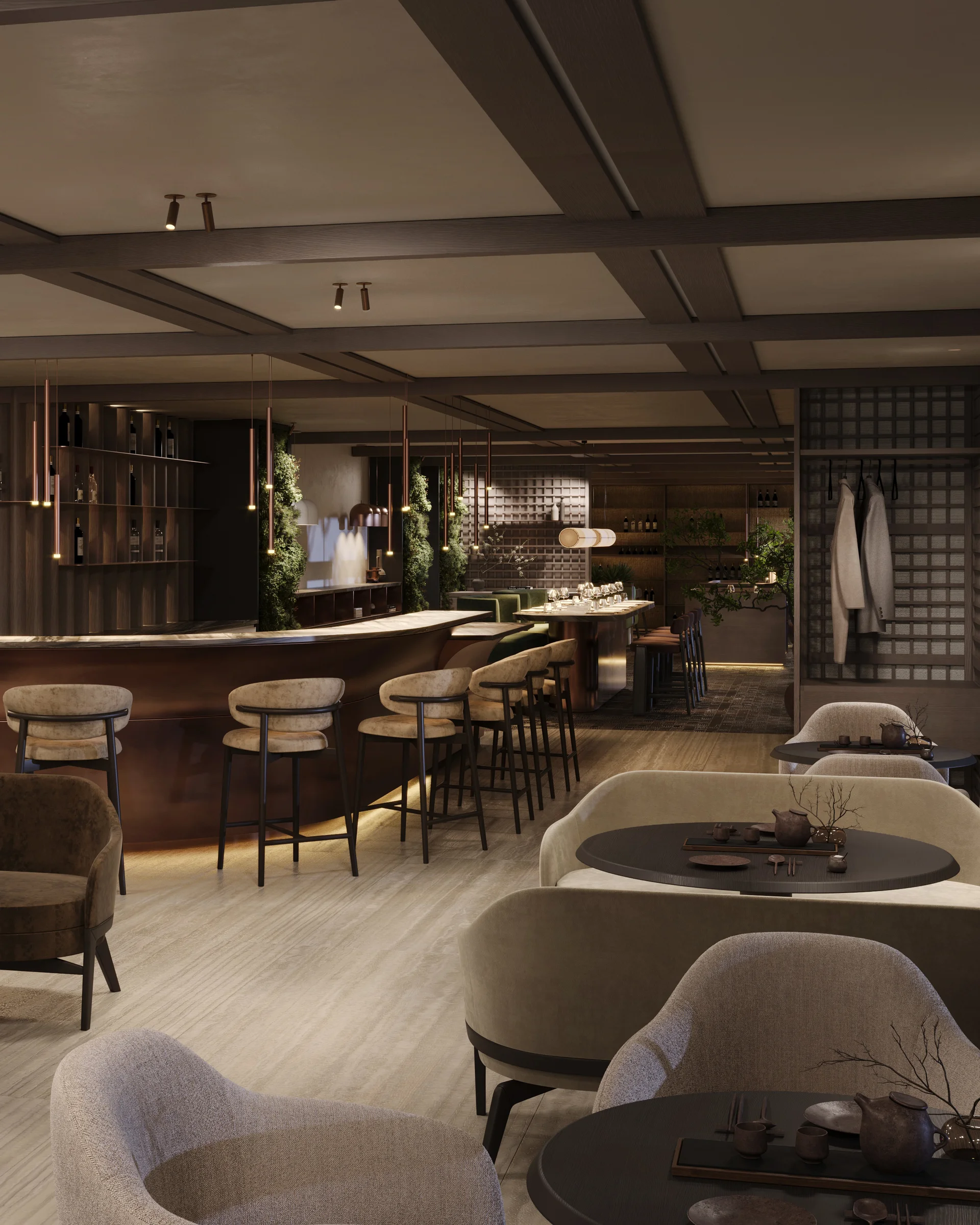 A new dimension of taste: your gourmet hotel in South Tyrol. Modern bar and lounge with elegant interiors and cozy seating areas.