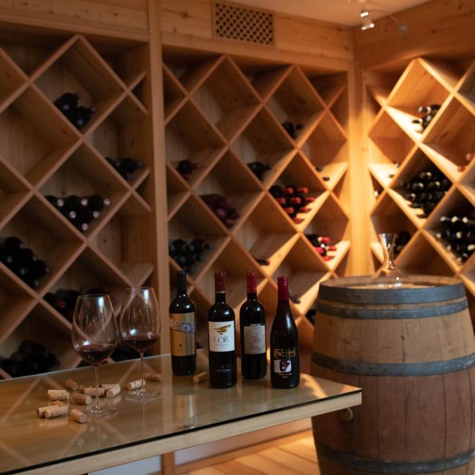 In the wine cellar